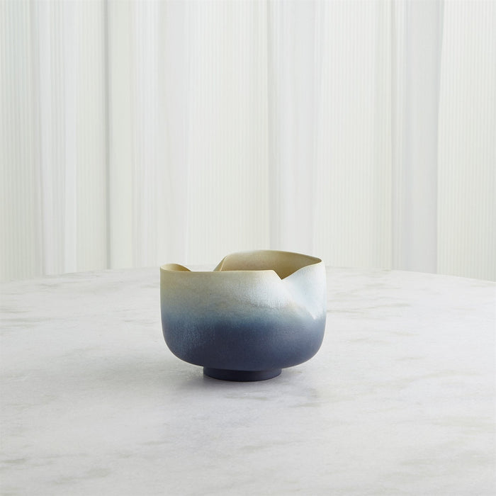 Global Views Indent Vase & Bowl - Grey Yellow