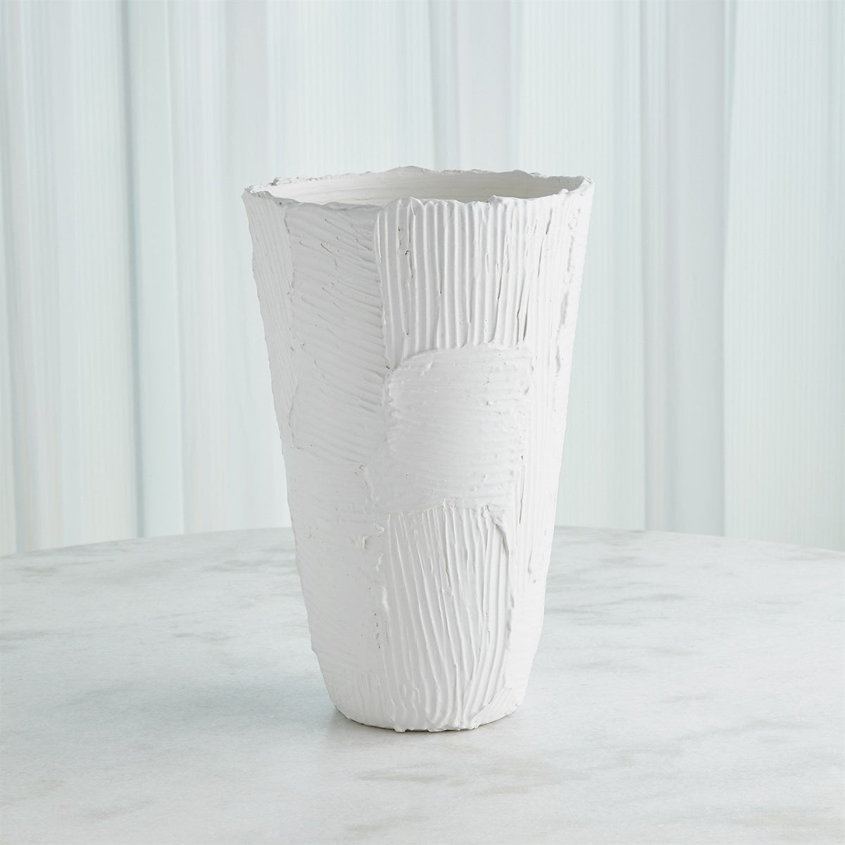 Global Views Chip Bowl & Vases - Matte White