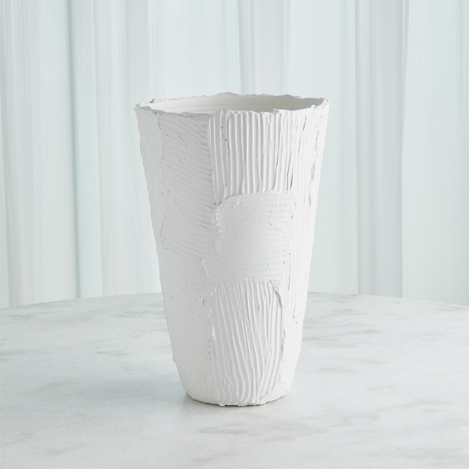 Global Views Chip Bowl & Vases - Matte White