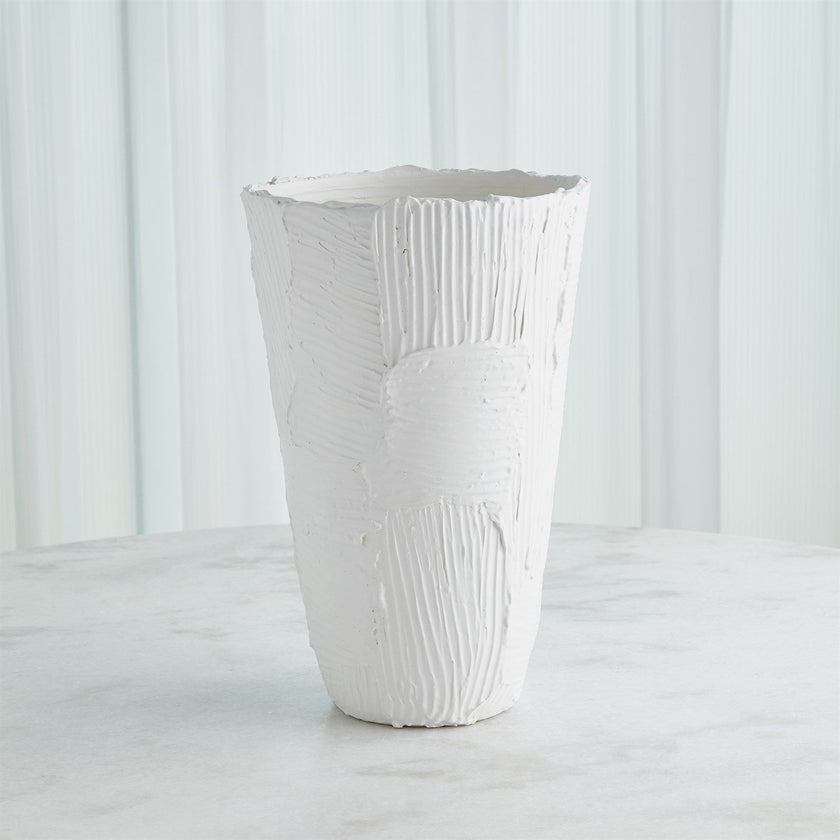 Global Views Chip Bowl & Vases - Matte White