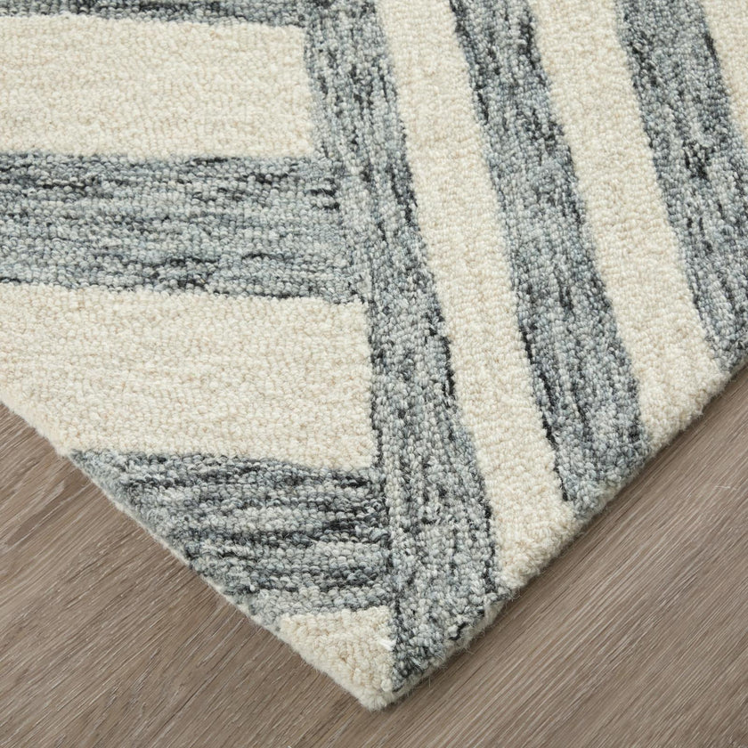 Feizy Wallace 8A42F Modern Geometric Rug in Gray/Ivory