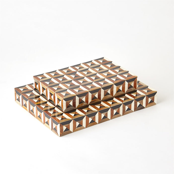 Global Views Triangle Marquetry Box