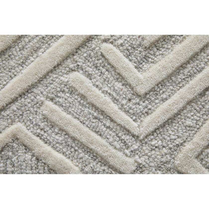 Feizy Enzo 8737F Transitional Geometric Rug in Tan/Ivory