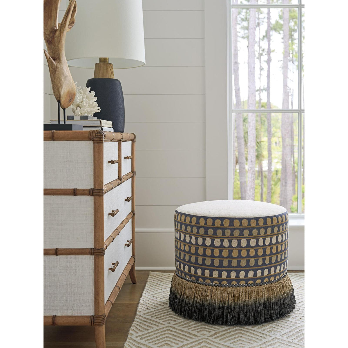 Tommy Bahama Home Key Biscayne Lamar Swivel Ottoman