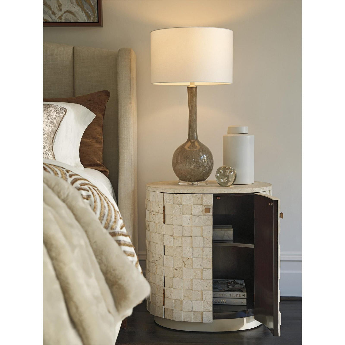 Lexington Rendezvous Albion Stone Oval Nightstand