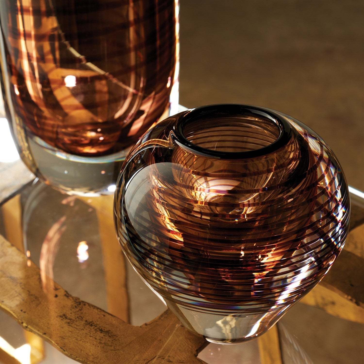 Global Views Spiraled Vase - Amber