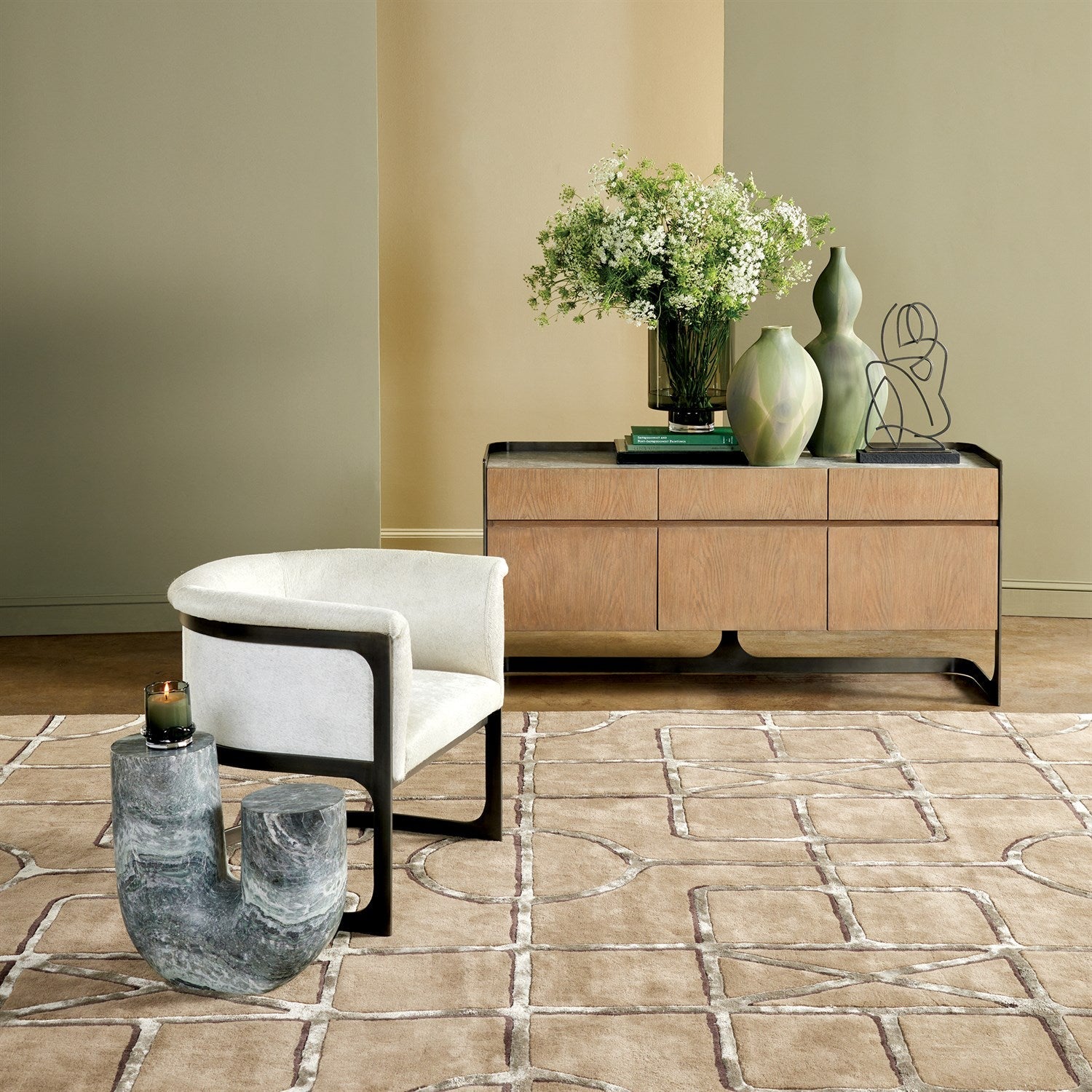 Global Views Gate Rug - Khaki