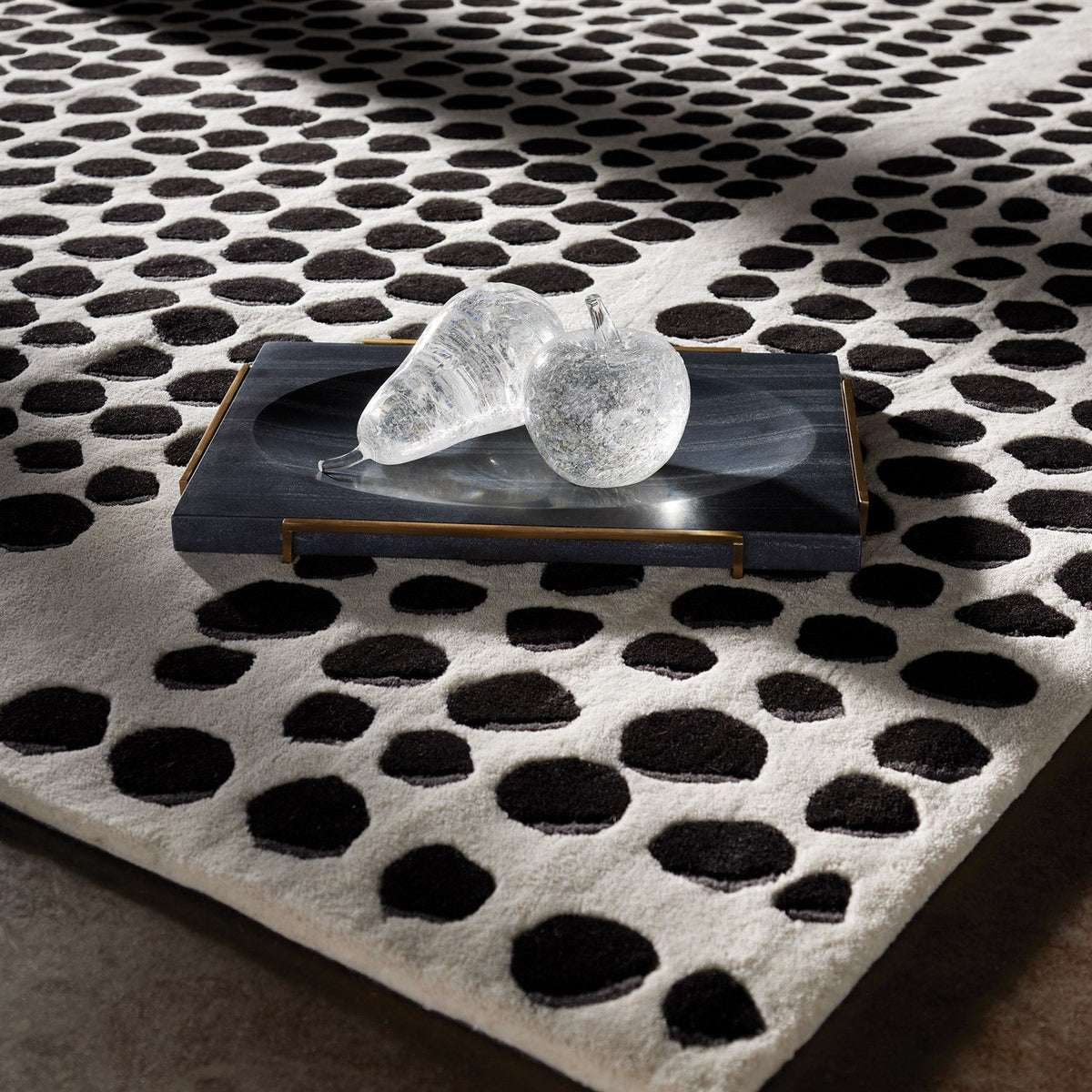 Global Views Overture Tray - Black Marble
