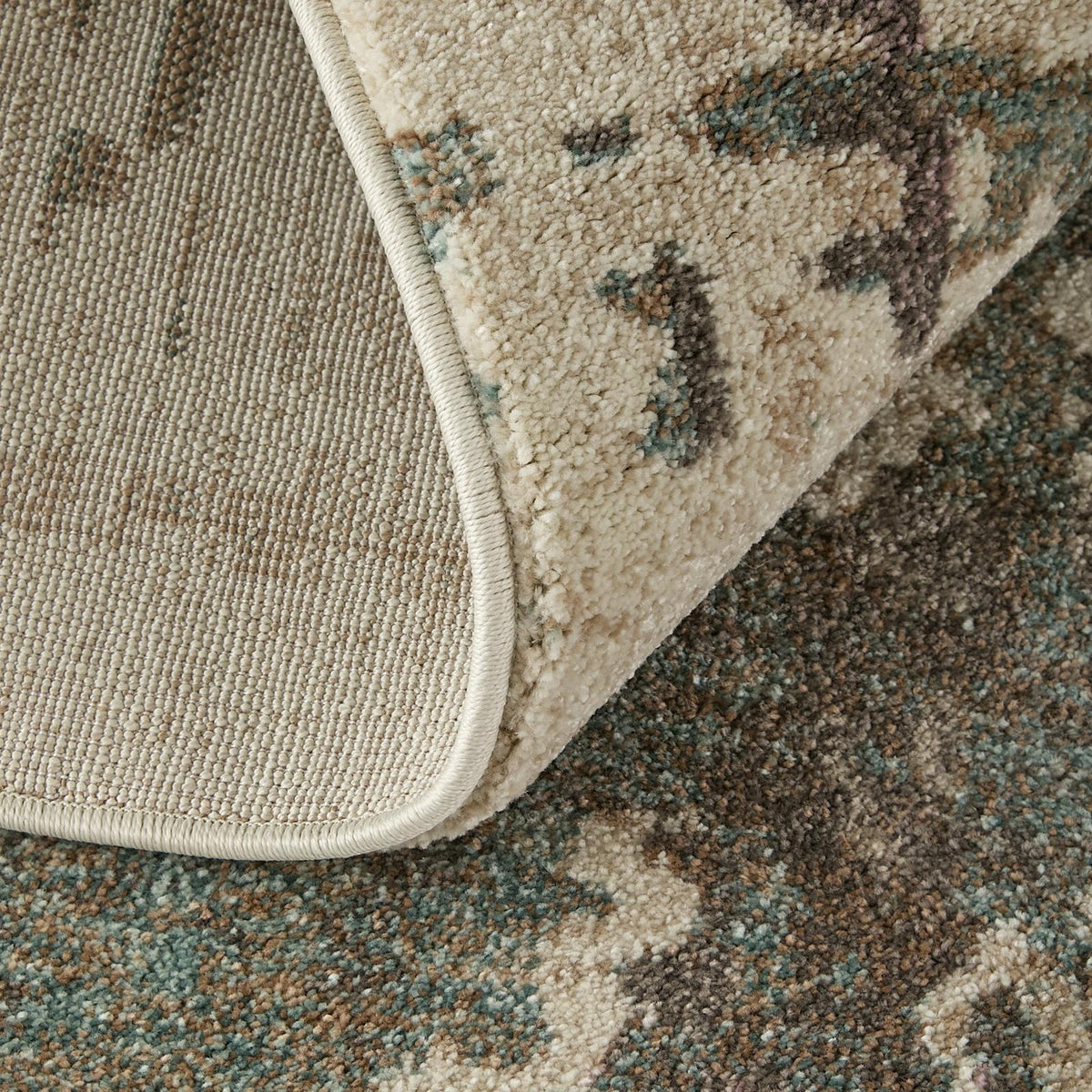 Feizy Eden 39QRF Modern Abstract Rug in Ivory/Blue/Purple