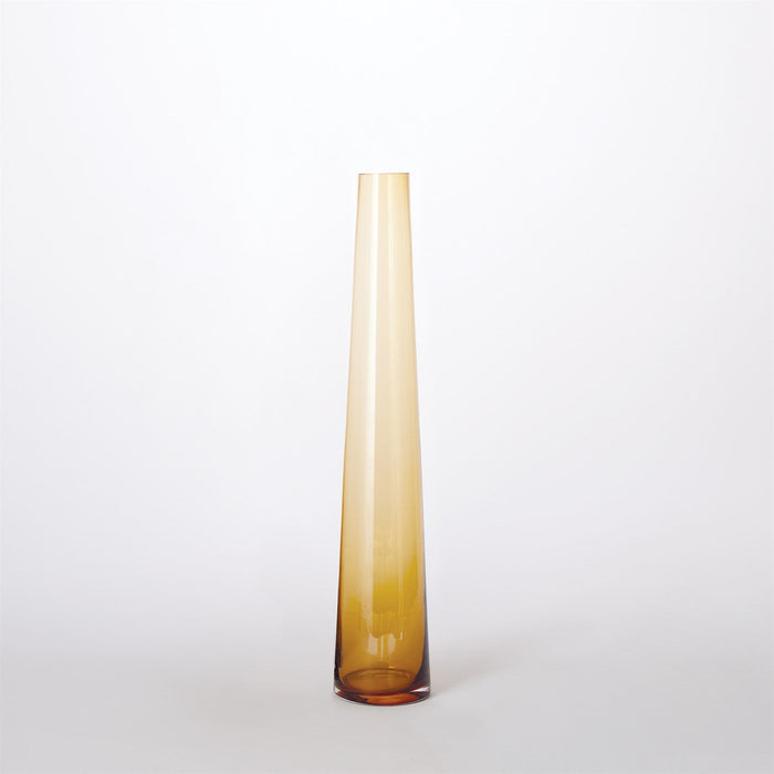 Global Views Glass Tower Vase - Amber