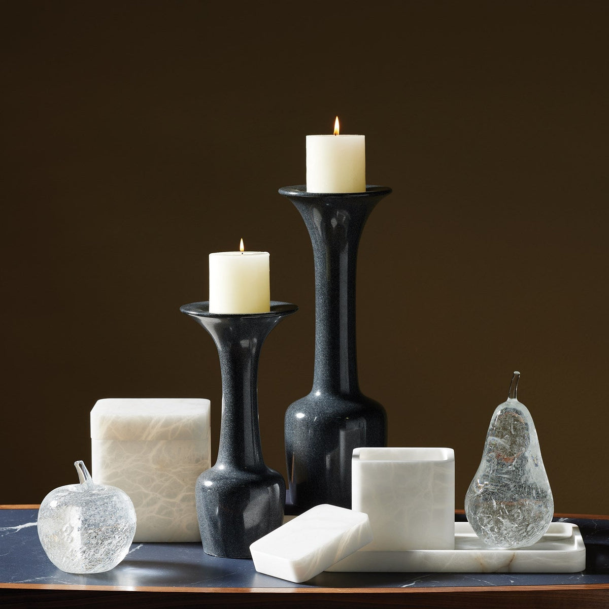 Global Views Raggio Alabaster Box - White