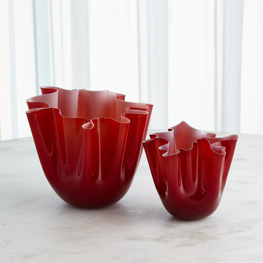 Global Views Handkerchief Vase - Deep Red