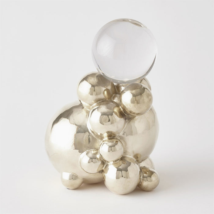 Global Views Bubble Orb Holder - Nickel with Crystal