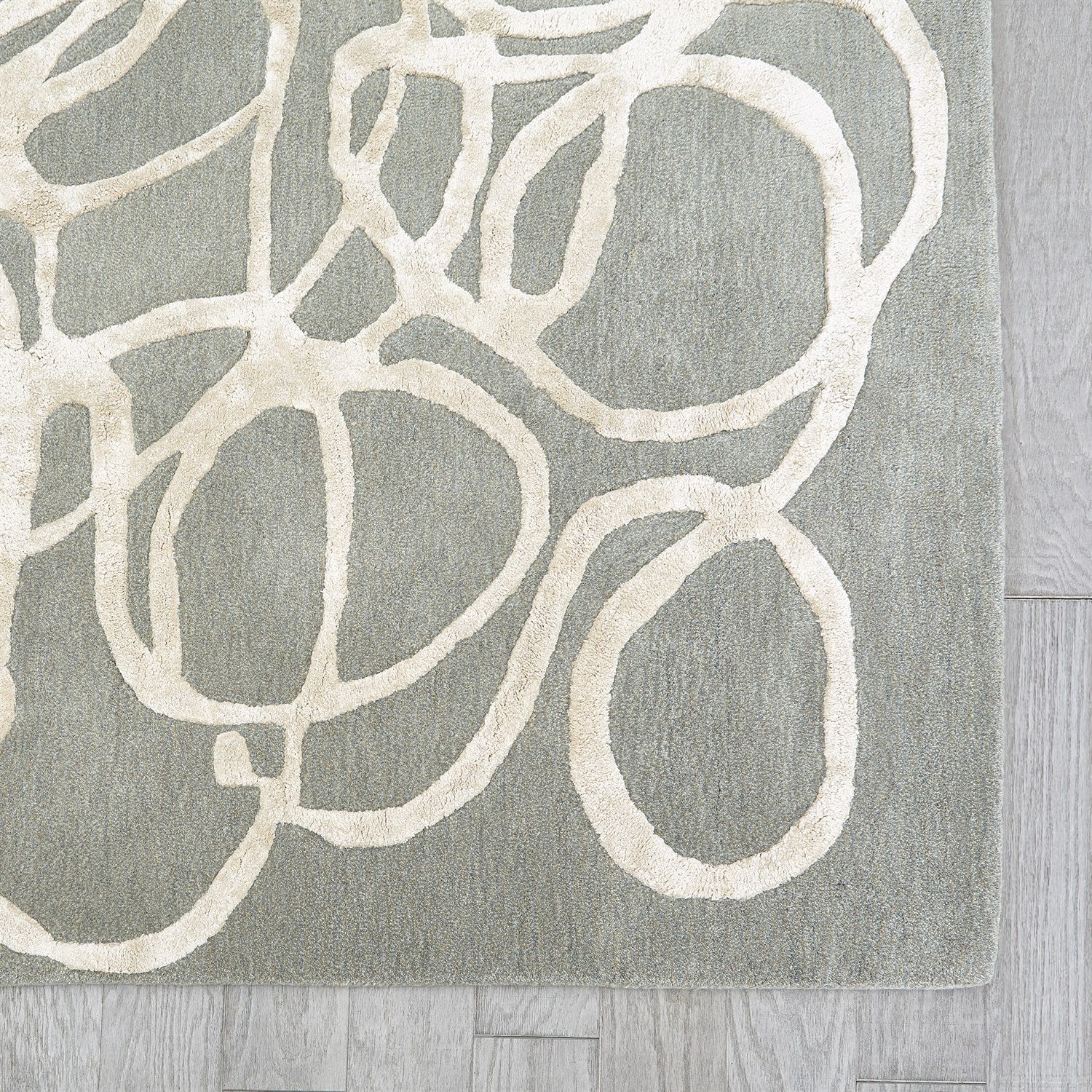 Global Views Scribble Rug - Grey/Ivory
