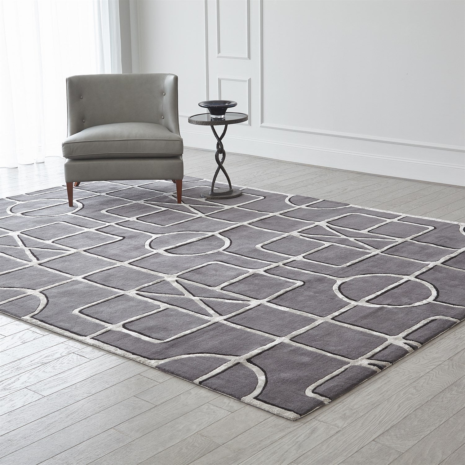 Global Views Gate Rug - Indigo Charcoal