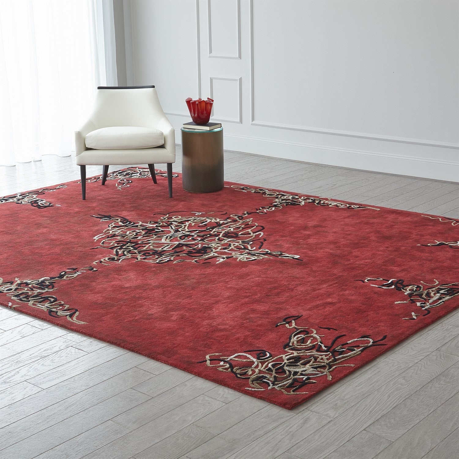 Global Views Parlor Rug - Deep Red
