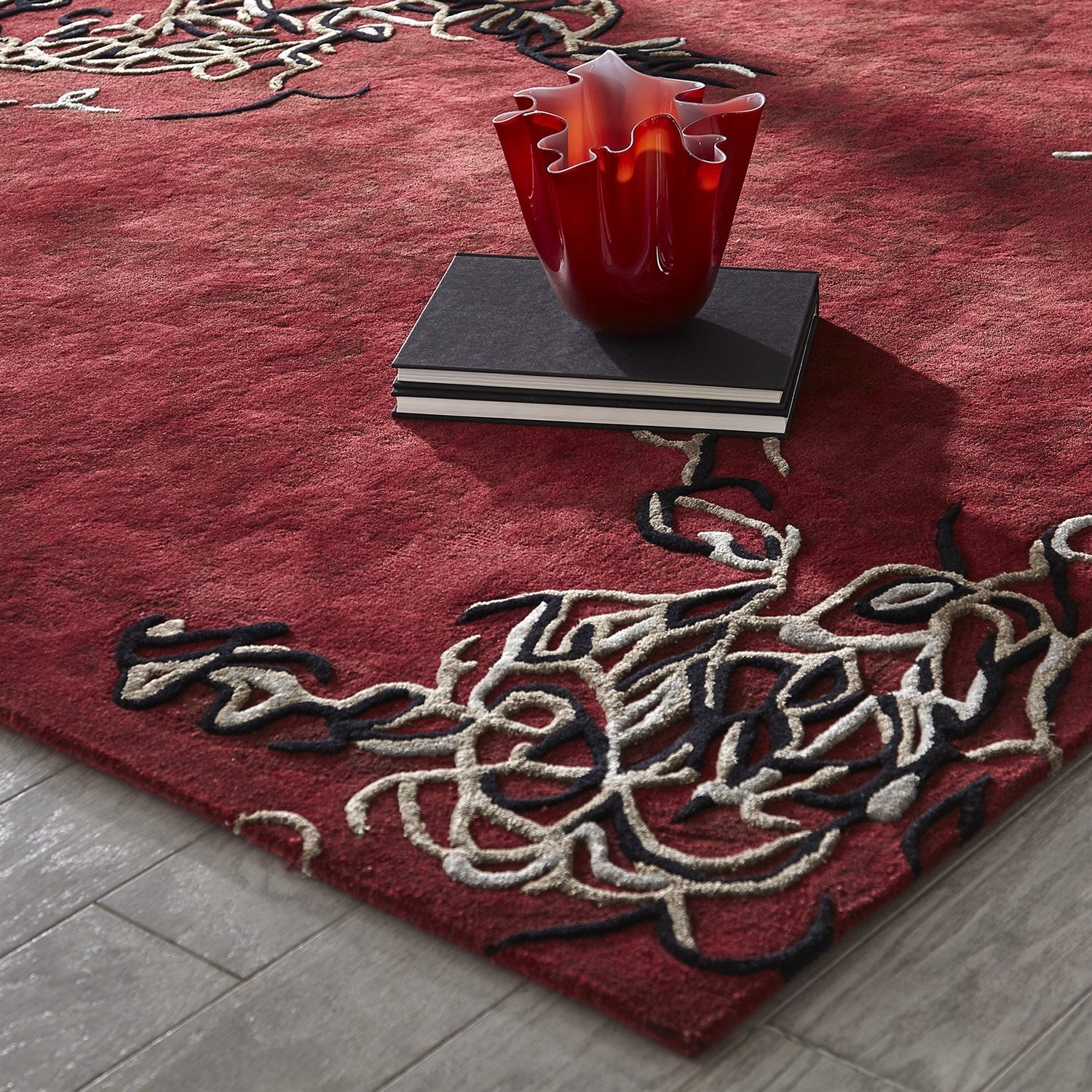 Global Views Parlor Rug - Deep Red