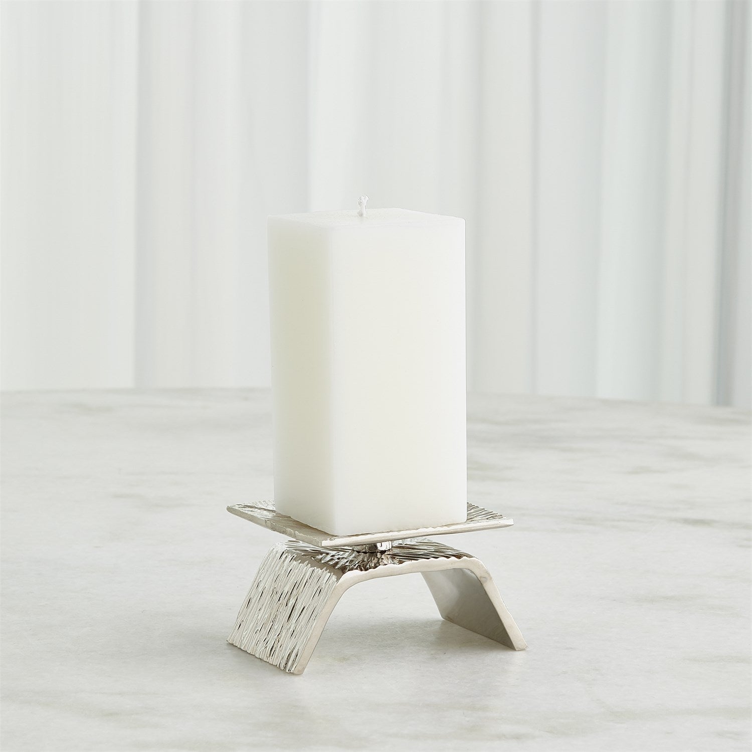 Global Views Torch Candleholder - Nickel