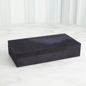 Global Views Blue Hair-on-Hide Box