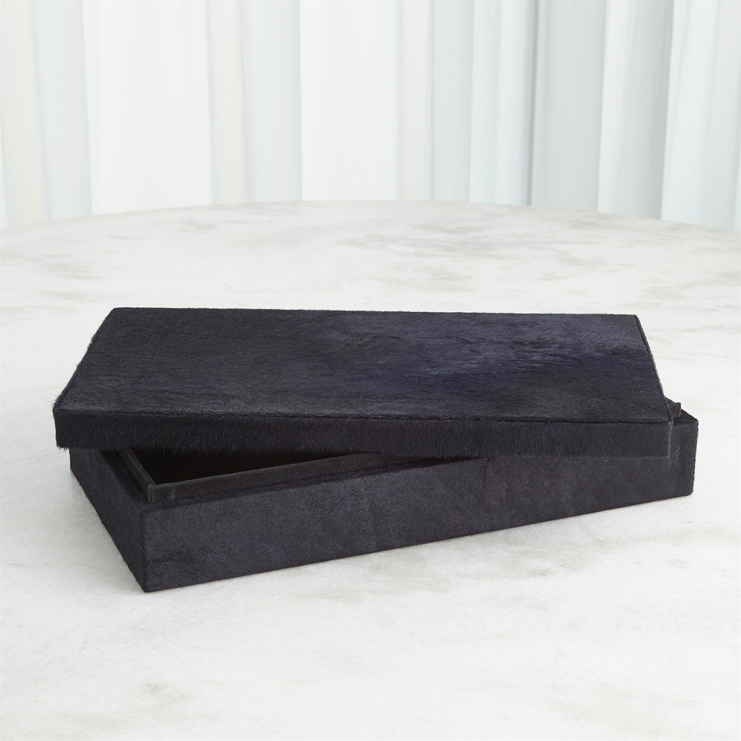 Global Views Blue Hair-on-Hide Box