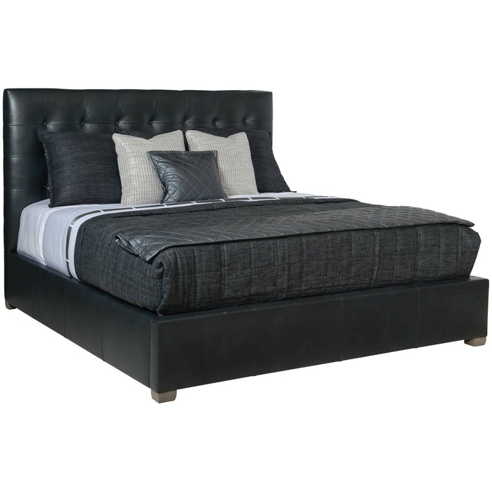 Bernhardt Interiors Avery Leather Button-Tufted Bed 54.5"