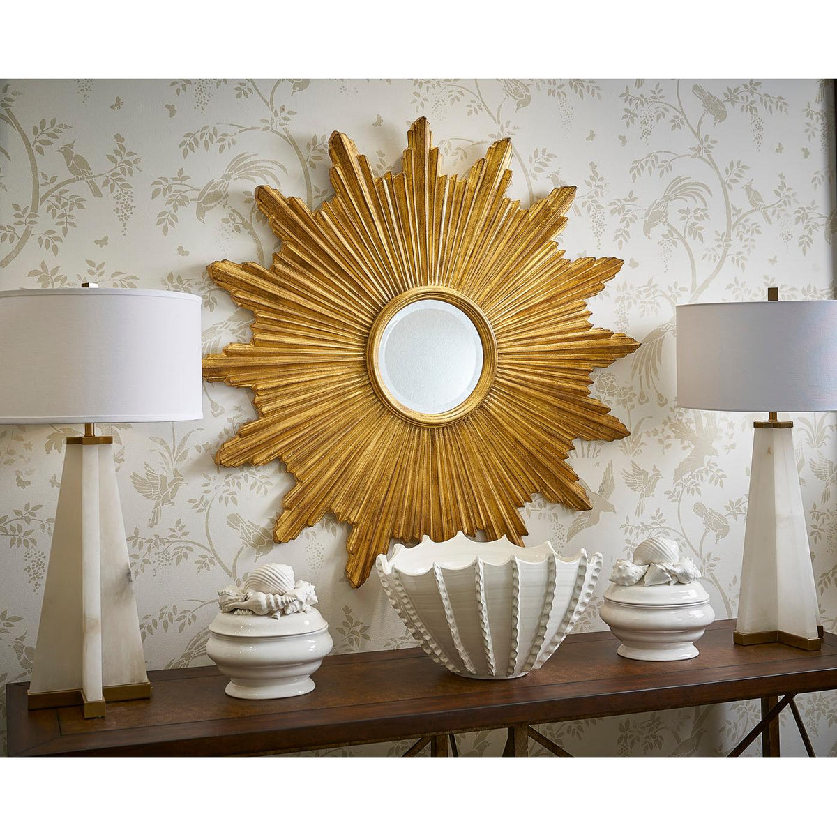 Chelsea House Alabaster Pyramid Table Lamp