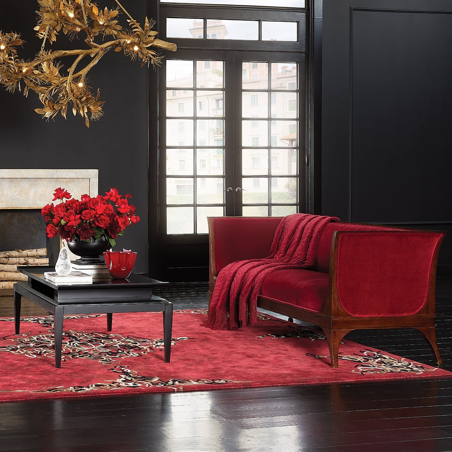 Global Views Parlor Rug - Deep Red