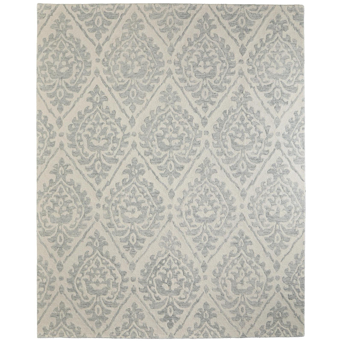 Feizy Belfort 8A29F Traditional Floral & Botanical Rug in Ivory/Gray