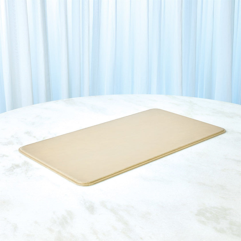 Global Views Radius Edge Leather Desk Accessories - Beige