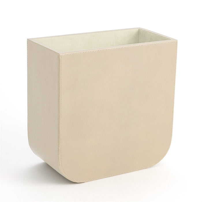 Global Views Radius Edge Leather Desk Accessories - Beige