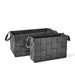 Global Views Soft Woven Leather Basket - Black