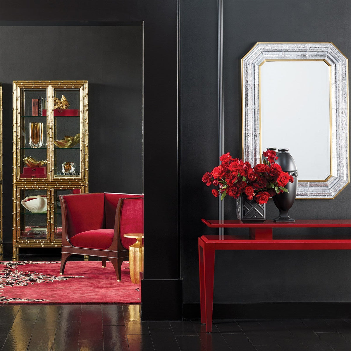 Global Views Parlor Rug - Deep Red