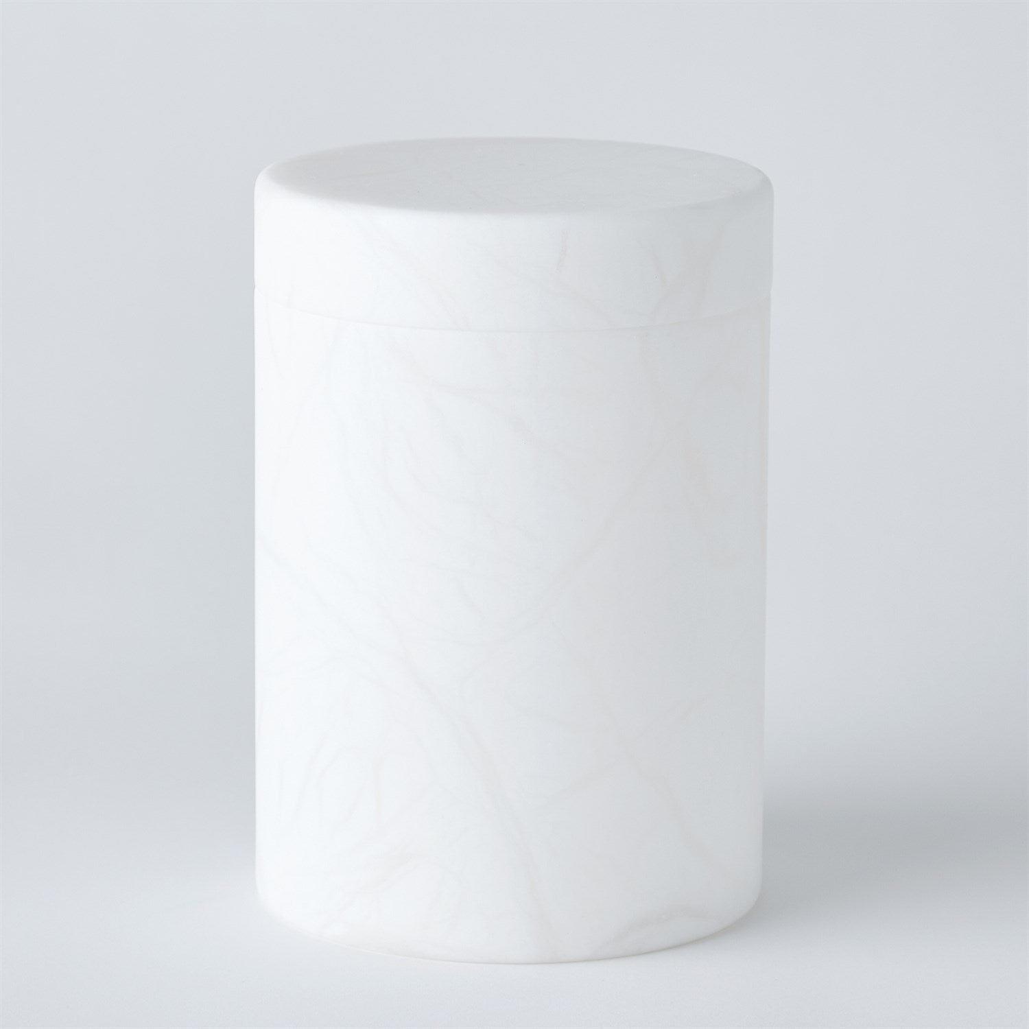 Global Views Cilindro Alabaster Box - White