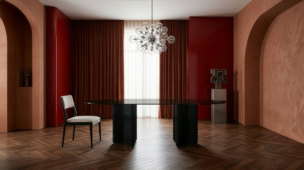 Caracole Viola Smoked Glass Dining Table