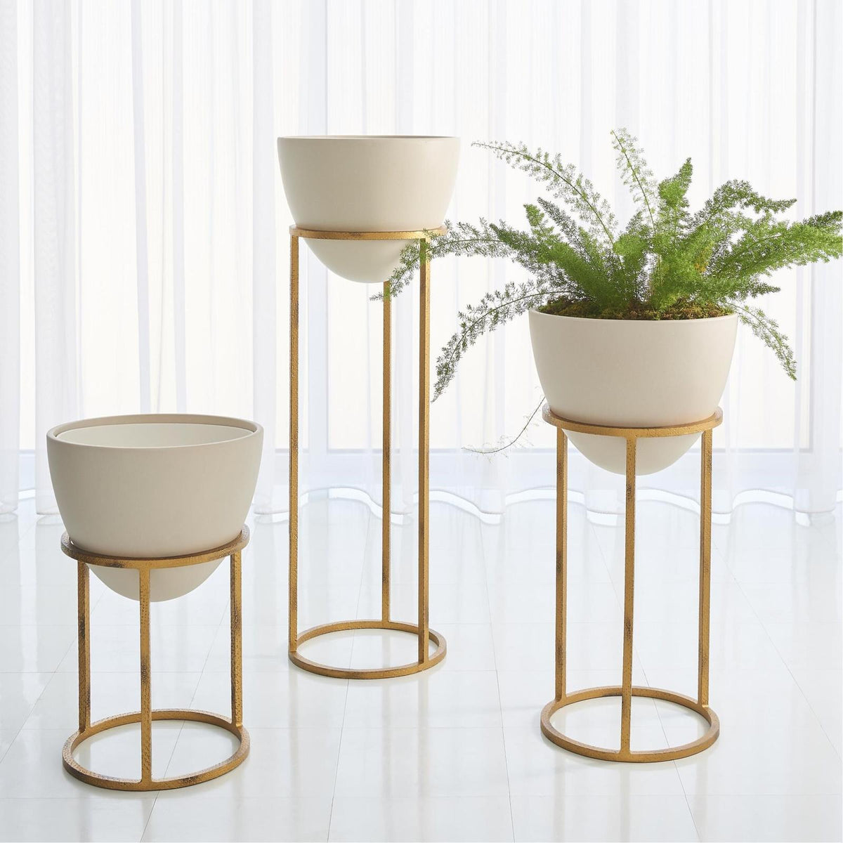 Global Views Wise Egg Antique Gold Leaf Planter