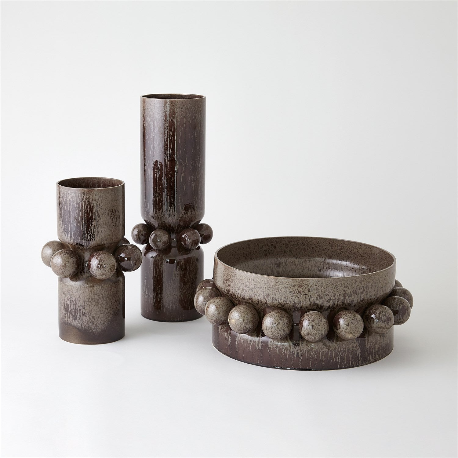 Global Views Hera Vase & Bowl - Reactive Bronze