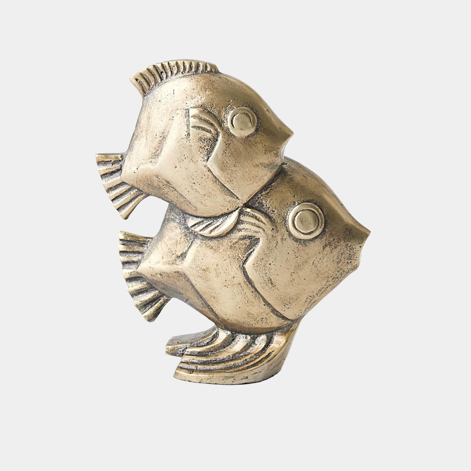Global Views Fishy Antique Brass Sculpture