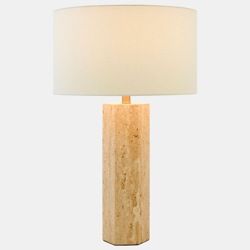 Global Views Viola Travertine Carved Lamp