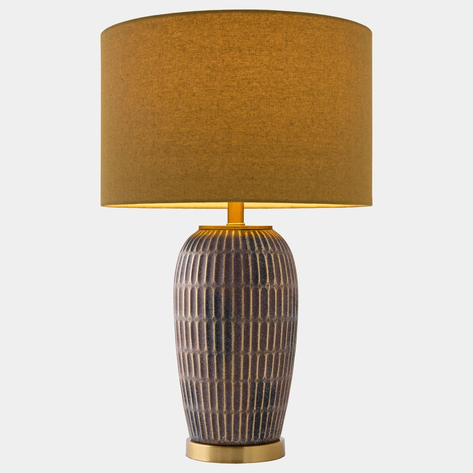 Global Views Hayden Etched Chocolate Ceramic Lamp