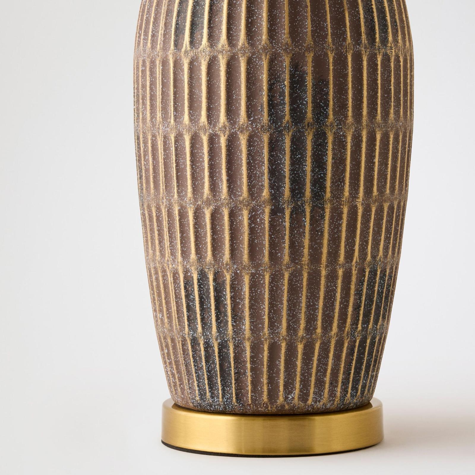 Global Views Hayden Etched Chocolate Ceramic Lamp