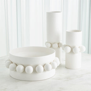 Global Views Hera Vase & Bowl - Matte White