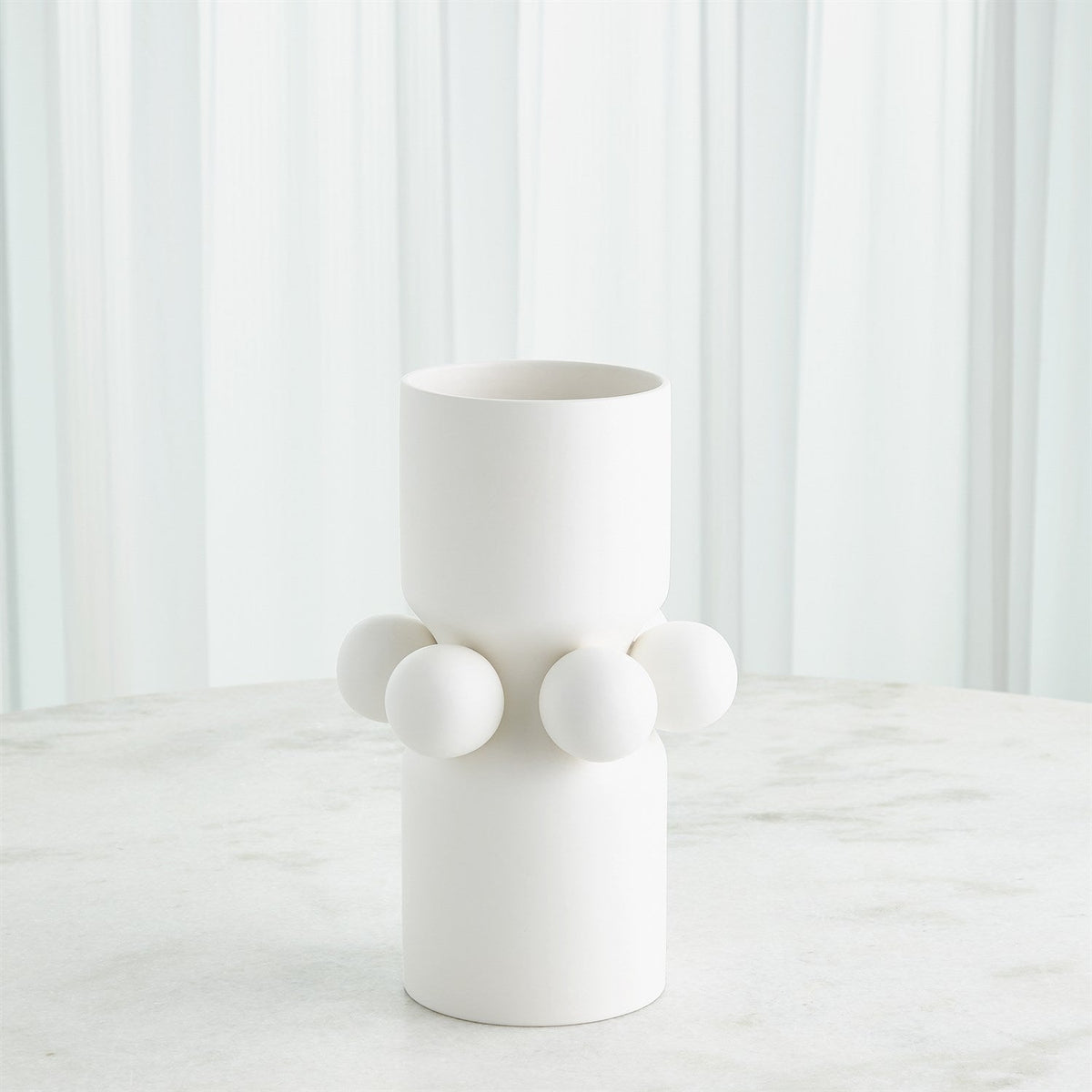 Global Views Hera Vase & Bowl - Matte White