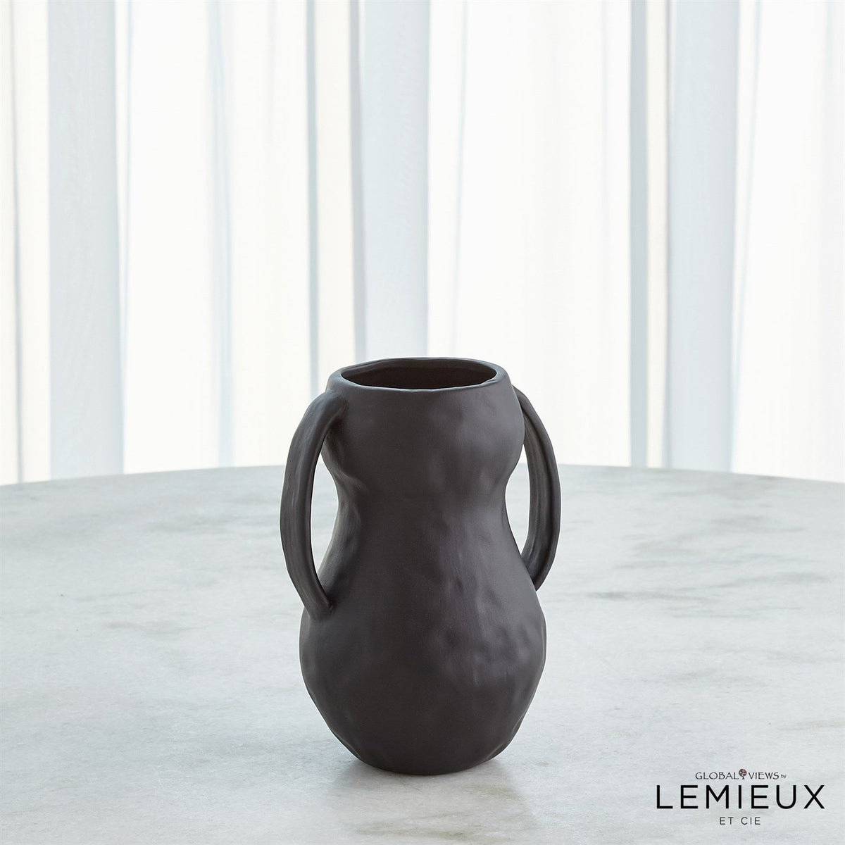 Global Views Aquitaine Vase - Matte Black
