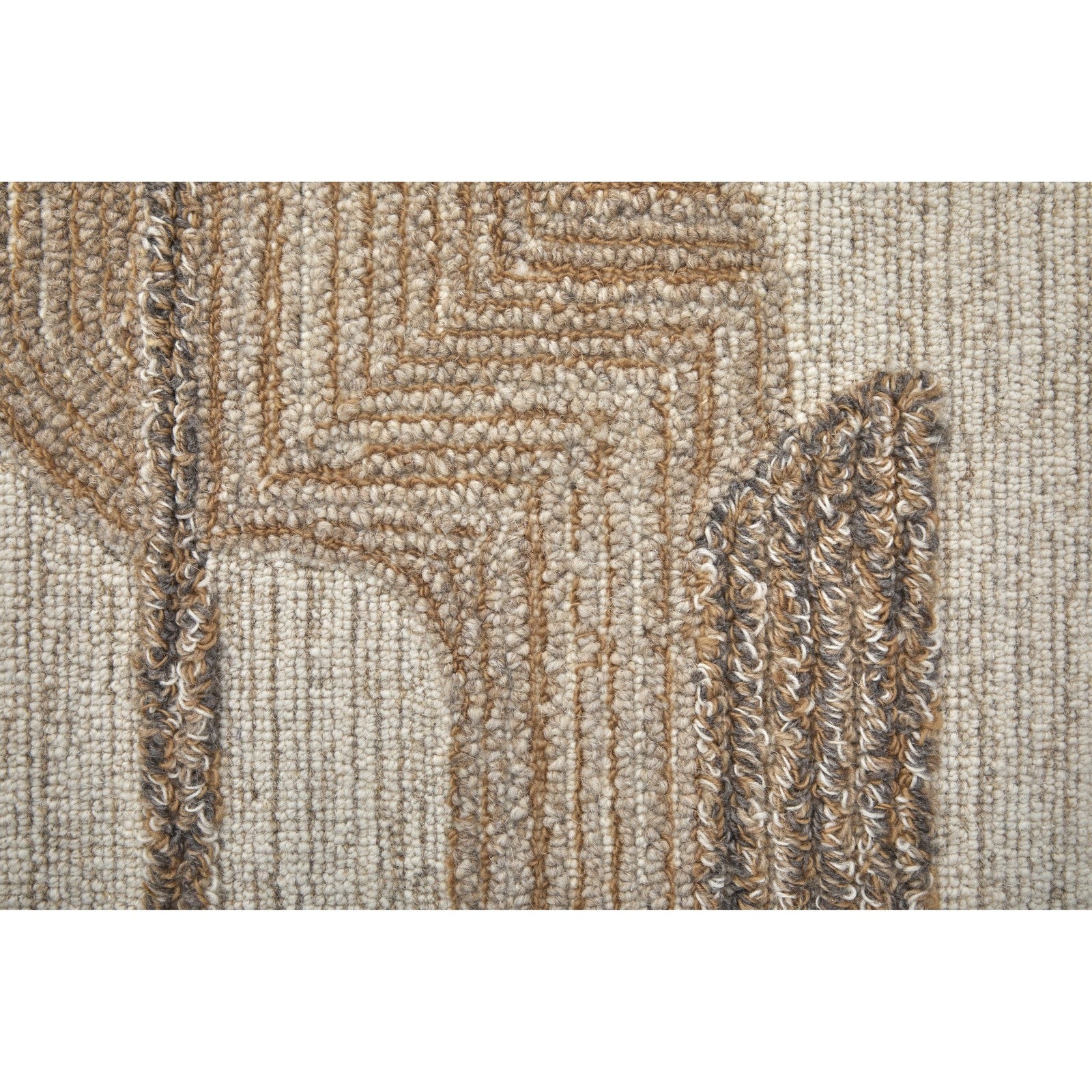 Feizy Pollock 8954F Modern Geometric in Ivory/Brown/Tan