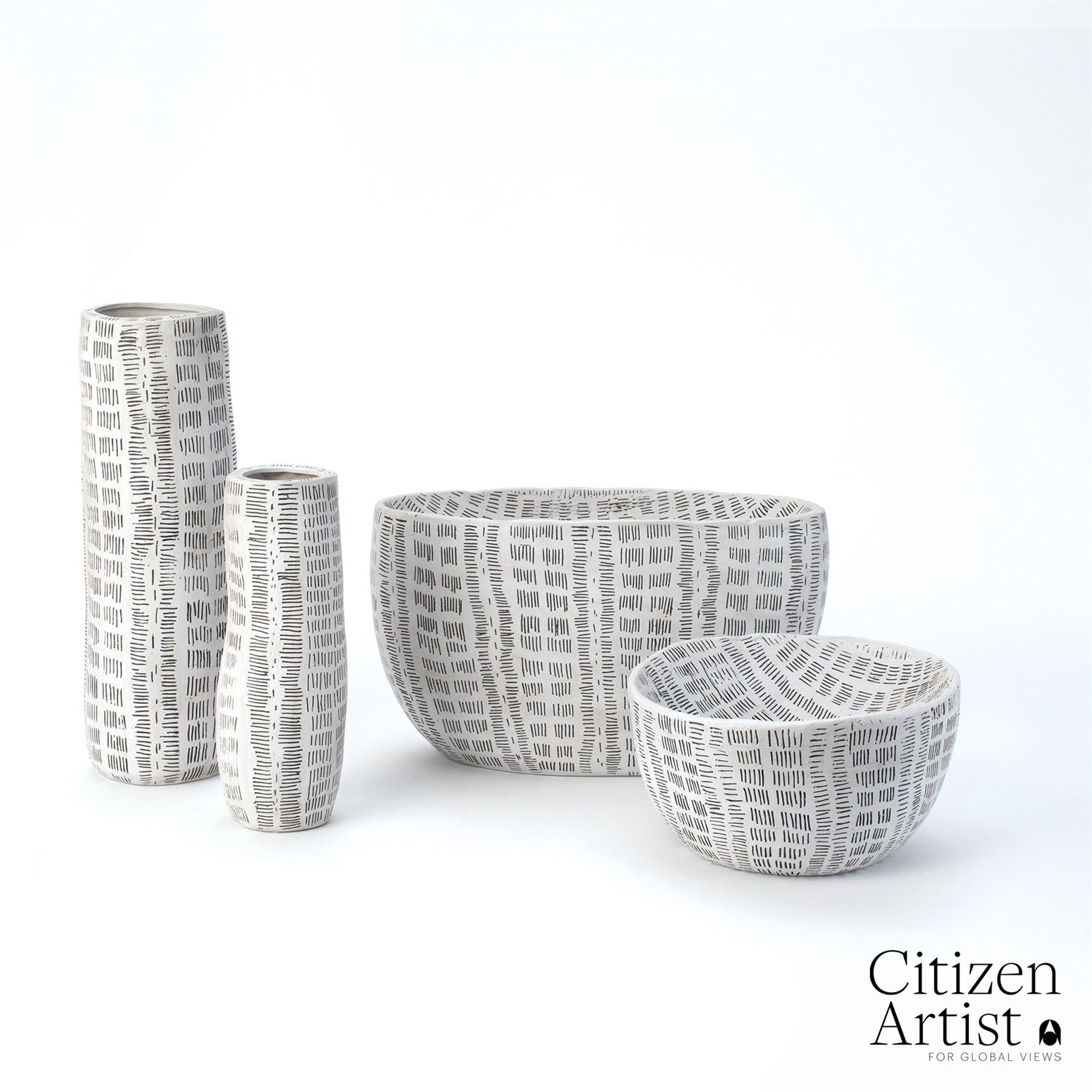 Global Views Frequency Bowl & Vase - White