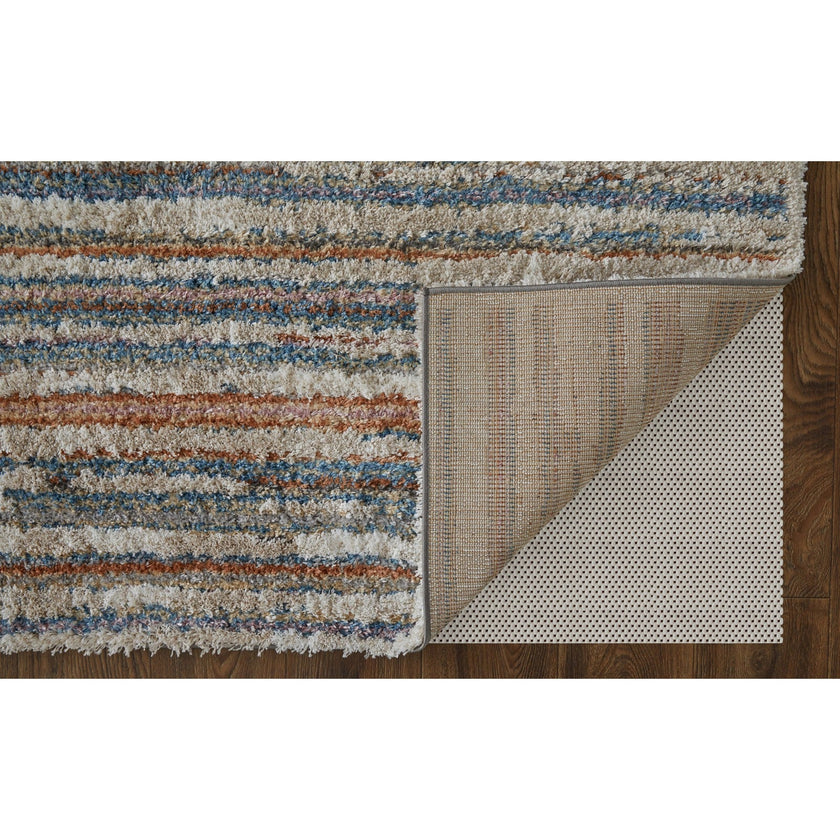 Feizy Mynka 39IEF Transitional Stripes in Ivory/Blue/Orange