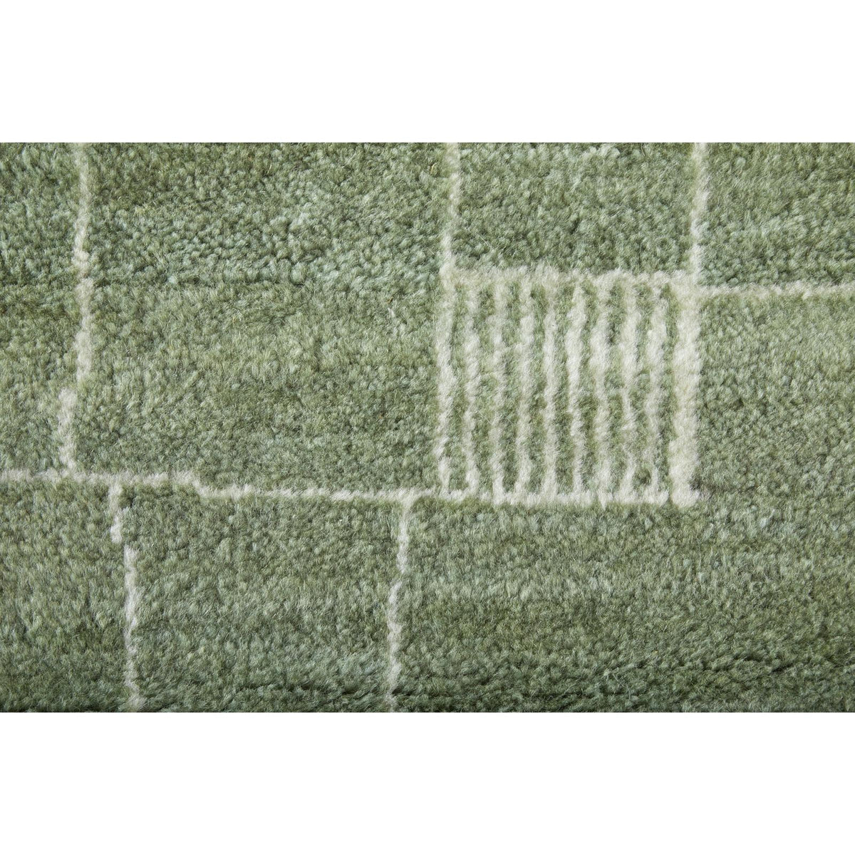 Feizy Agape 69HBF Modern Abstract Rug in Green/Ivory