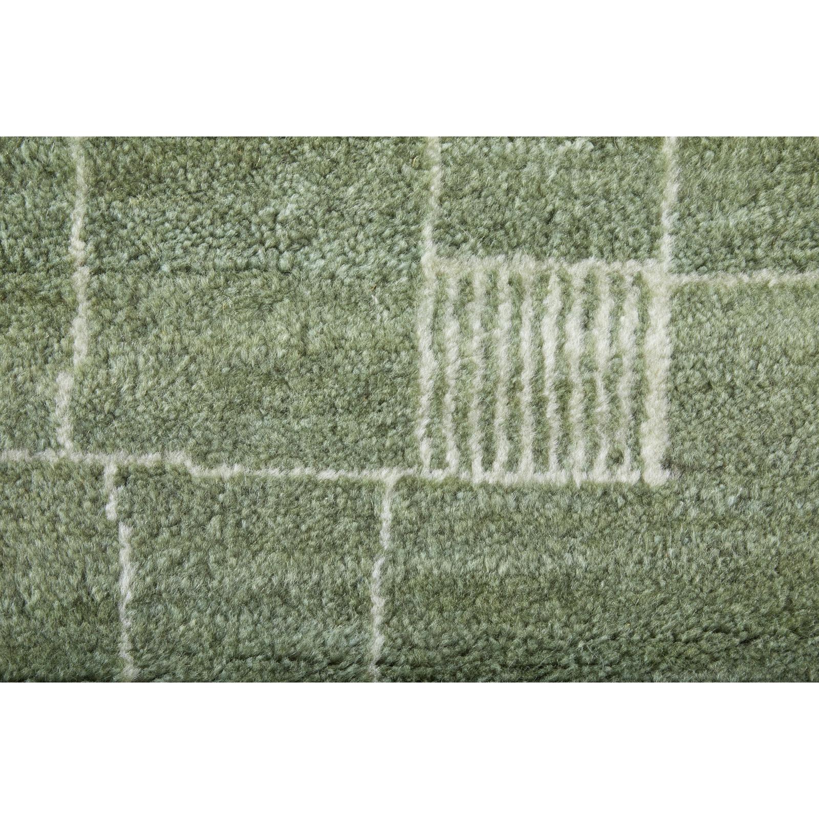 Feizy Agape 69HBF Modern Abstract Rug in Green/Ivory