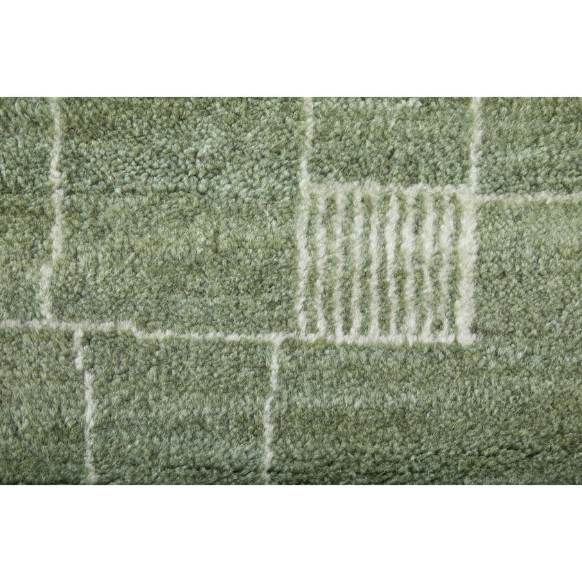 Feizy Agape 69HBF Modern Abstract Rug in Green/Ivory