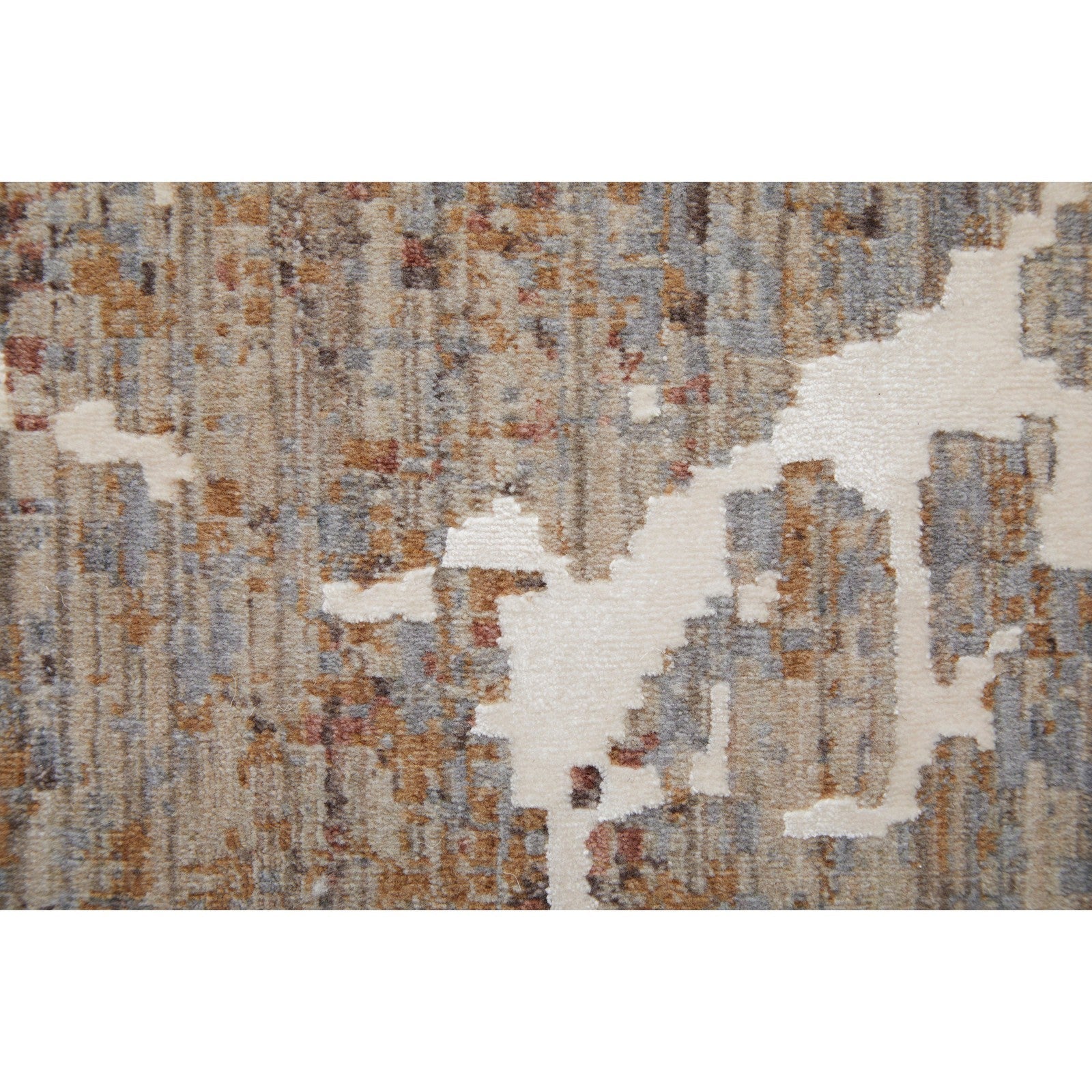 Feizy Pryor 39NHF Modern Abstract in Taupe/Brown/White